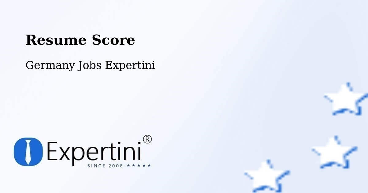 Resume Score & Job Description Match Tool – Velbert - Germany Jobs Expertini